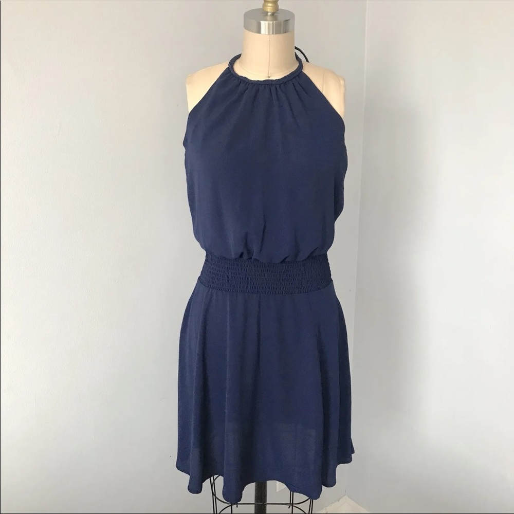 Like New! Navy Halter Dress by Fishbowl
